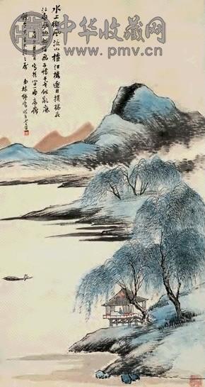 林纾 1922年作 山水 立轴 设色纸本