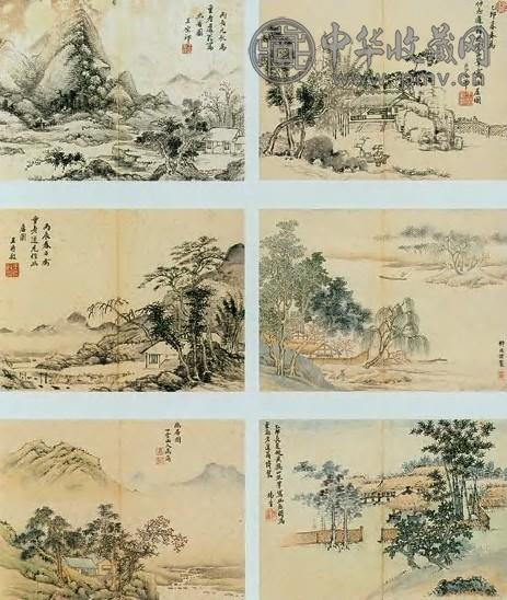 王翚 幽居图 册页(6开) 纸本设色