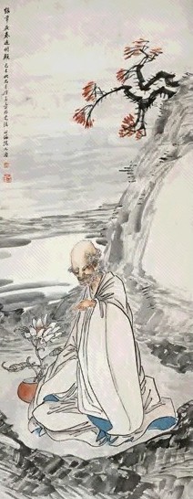 沈心海 己巳(1929年)作 绿章夜奏通明殿 立轴 设色纸本