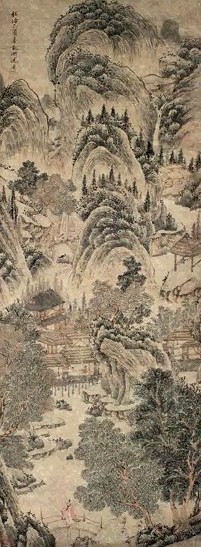 沈周(款) 1489年作 山水 立轴 设色纸本