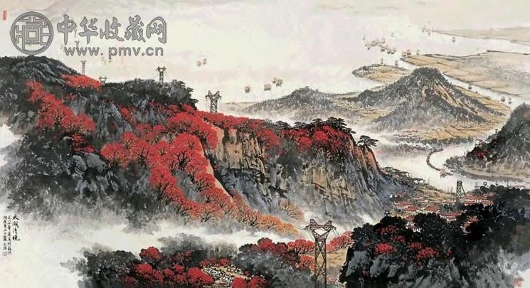 宋文治 1987年作 太湖清晓 横披 设色纸本