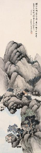 林纾 阁外青山 立轴 纸本