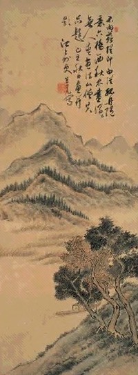 黄慎 1743年作 求福图 立轴 设色纸本