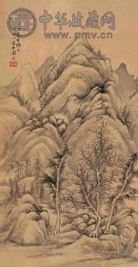 周愈 山水 立轴 水墨纸本