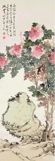 徐世昌 魏紫姚黄 立轴 设色纸本