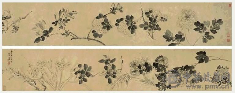 陆治 墨花图 手卷 水墨纸本