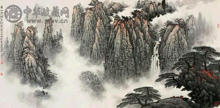 孙日晓 1989年作 黄山云烟 镜心 设色纸本