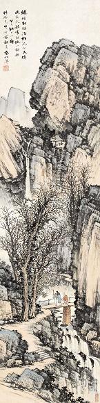 袁松年 山居图 立轴 纸本