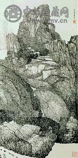 余承尧 山青水流 水墨 纸本，卷轴