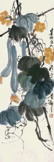 娄师白 丝瓜 镜心 设色纸本