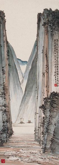 张聿光 山水 立轴 设色纸本