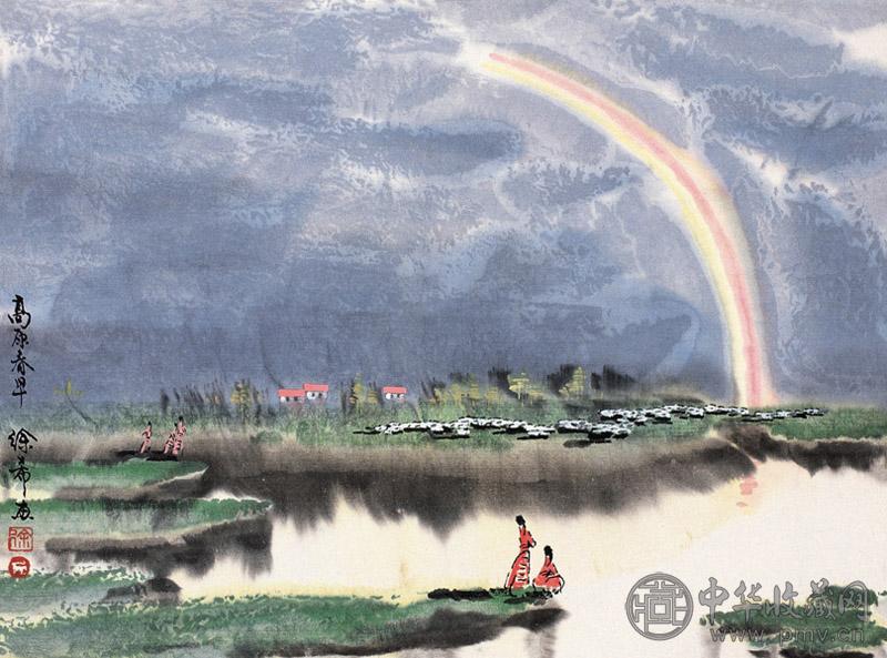 徐希 高原春早 镜心 设色纸本