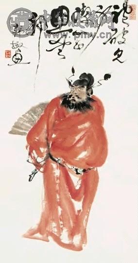 韩敏 朱衣钟馗图 立轴 设色纸本