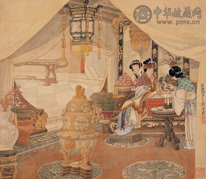 刘奎龄 戊辰(1928年)作 人物故事 镜心 设色绢本