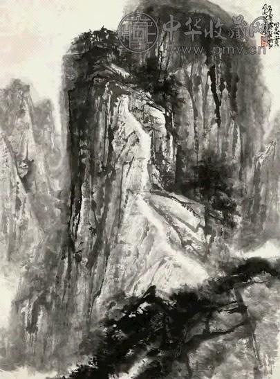 近现代 石鲁 华山 轴