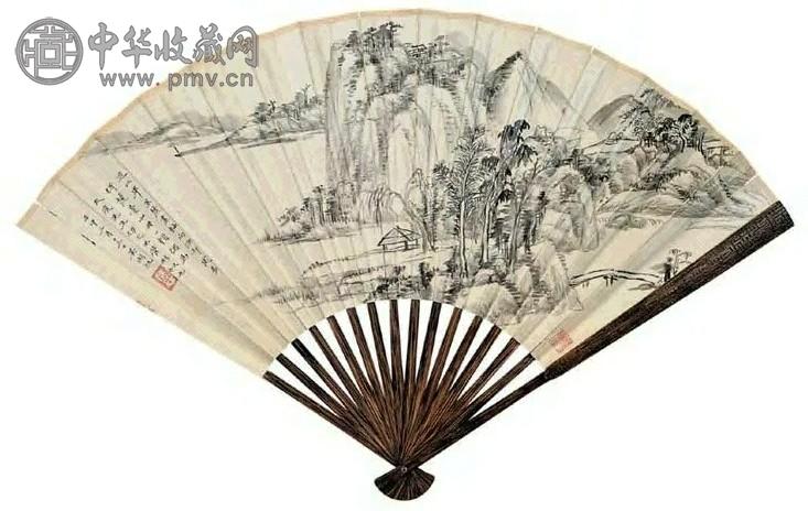 近现代 吴湖帆 仿古山水 成扇