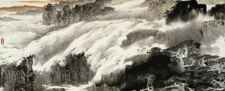 当代 郑百重 云海旭日 镜心