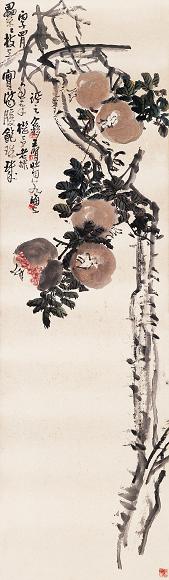 王个簃 丙子(1936年)作 满腹珠玑 立轴 设色纸本