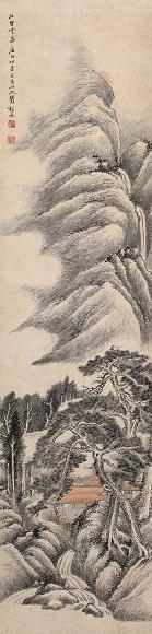 顾麟士 山水 立轴 设色纸本