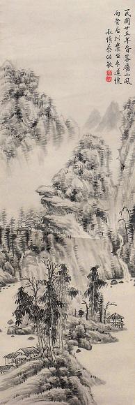 蔡绍敏 仿王原祁笔意 立轴 水墨纸本