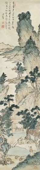 溥儒 溪山访友 镜心 设色纸本