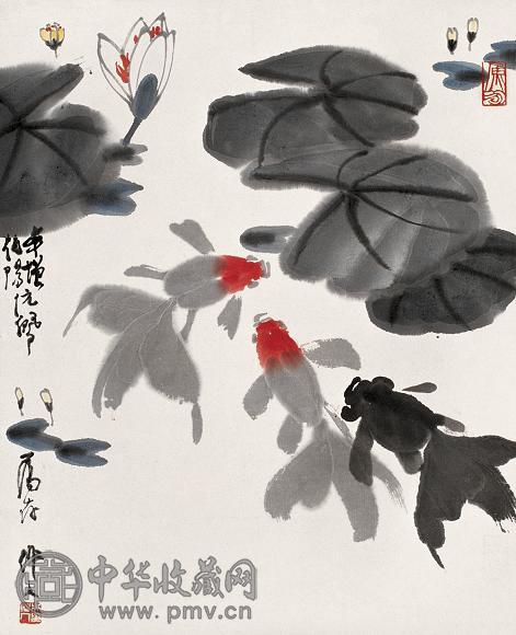 吴作人 金鱼 镜心 设色纸本