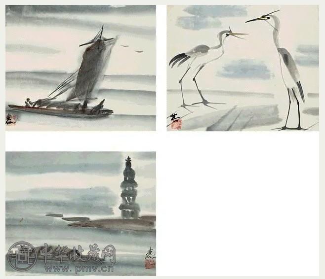 林风眠 舟 鹤