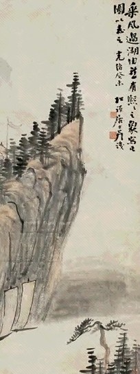 翁同龢 1883年作 乘风扬帆 立轴 设色纸本