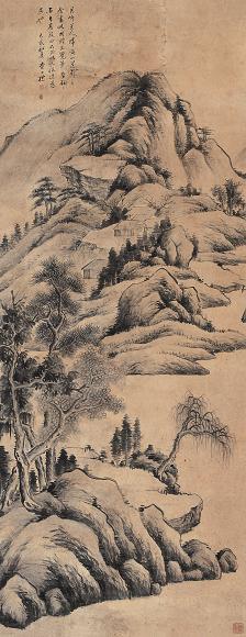 查士标 1659年作 山水 立轴