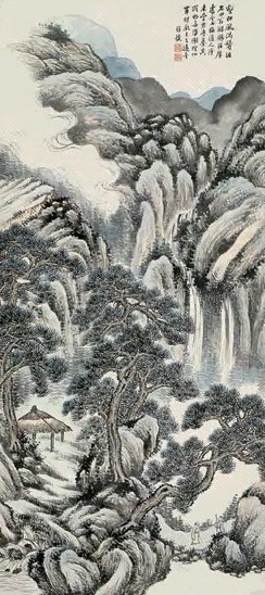 何维朴 一壑松风图 立轴 设色纸本