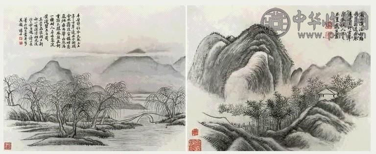 戴熙 山水 册页 水墨纸本