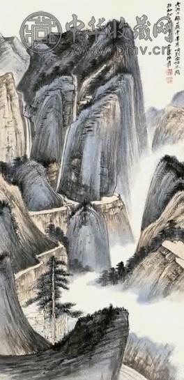 现代 张大千 二老恋岫图 轴