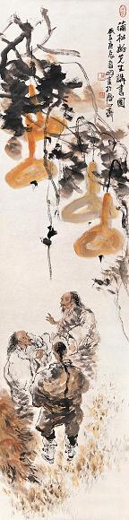 王明明 2000年作 讲书图 镜心 设色纸本