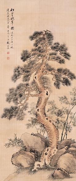 赵叔孺 松竹 立轴 纸本