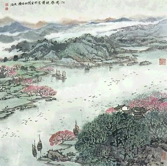 现代 宋文治 江南春晓图 轴