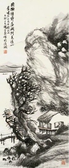 胡公寿 山水 立轴 纸本