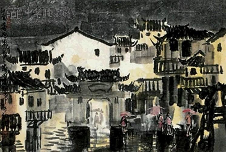 徐希 江南喜雨图 镜心 设色纸本