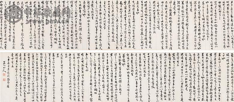 徐世昌 乙丑(1925年)作 临十七帖 手卷 水墨纸本