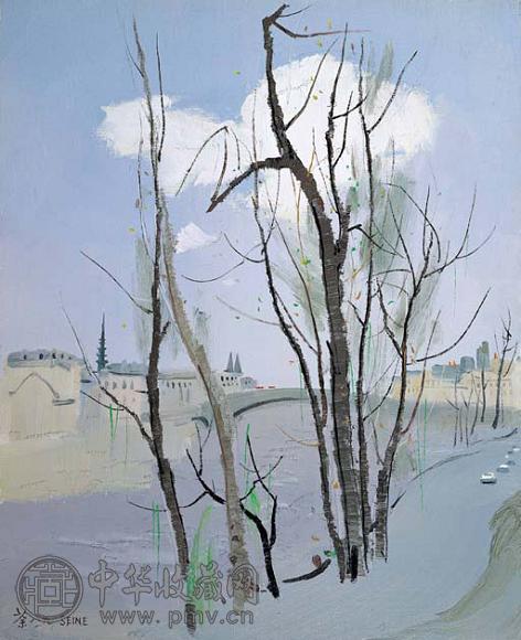 吴冠中 1989年作 塞纳河 油画 画布