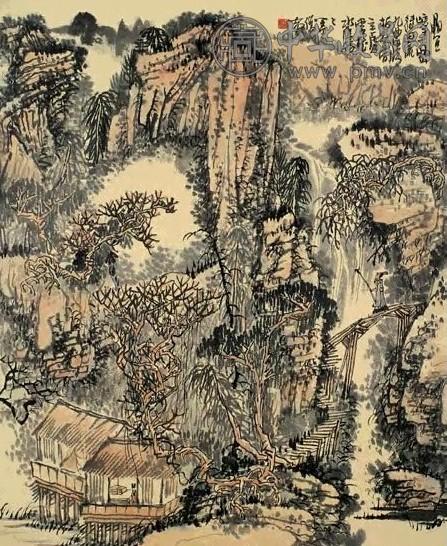 近现代 黄秋园 山水 轴