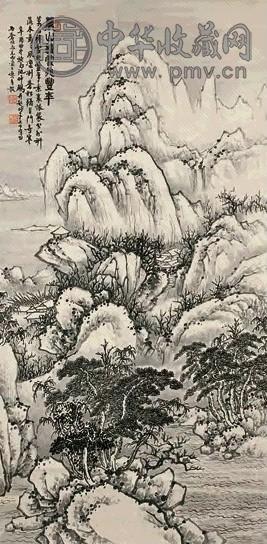 施南池 1981年作 雪景山水 中堂 水墨纸本