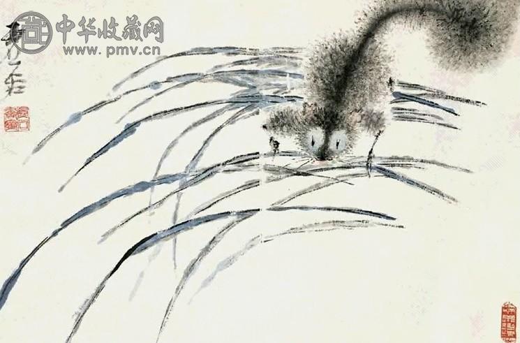 清 虚谷 松鼠 轴