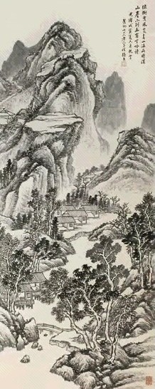 张熊 1878年作 绿树拂尘图 立轴 水墨纸本