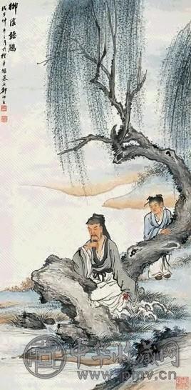 近现代 郑慕康 柳荫听鹂 轴