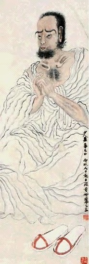 邓芬 罗汉 立轴 纸本