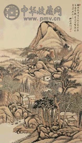 王学浩 山居图 立轴 设色纸本