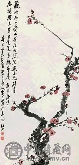 汤定之 辛巳(1941)年作 迎春图 镜心 设色纸本