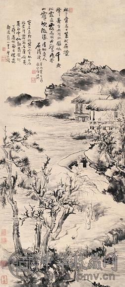 石涛(款) 松下高仕 立轴 纸本