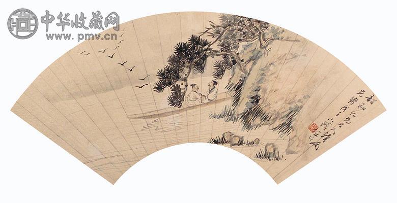 任伯年(款) 人物 扇面