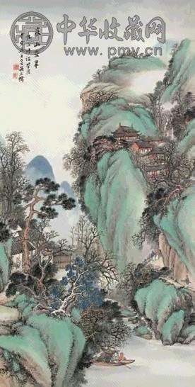 吴石仙 1914年作 春山叠翠 镜片 设色纸本